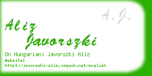 aliz javorszki business card